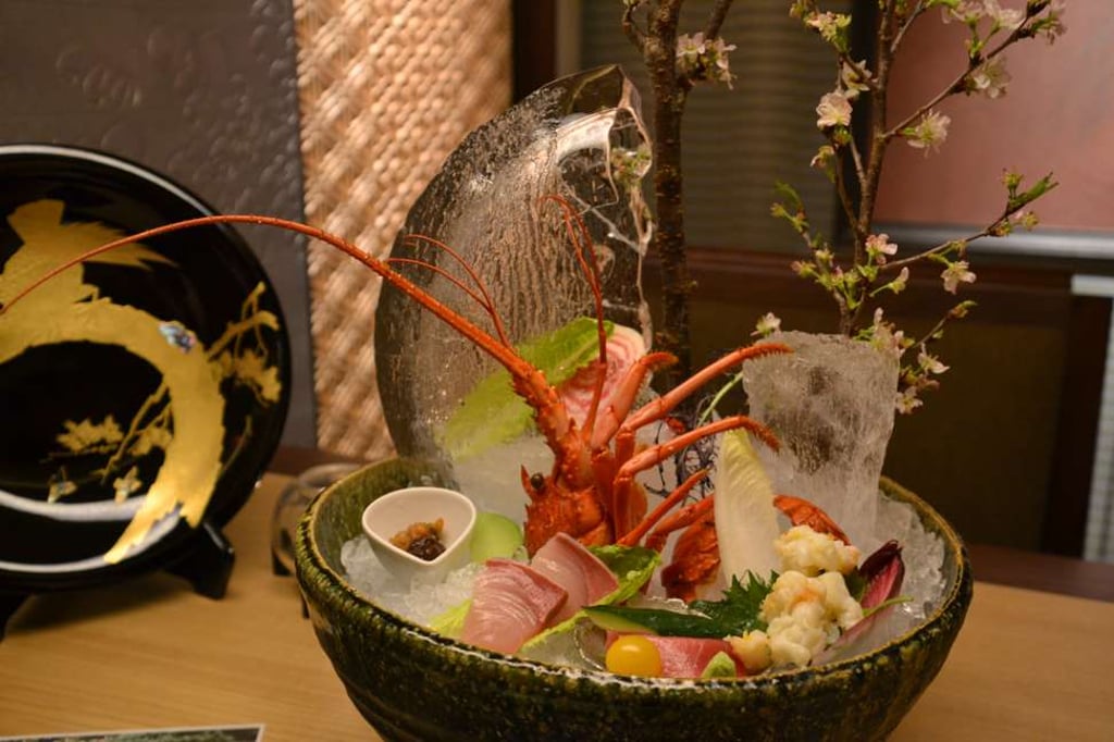 Sakura-themed sashimi from Sushi Mizuki at The Ritz-Carlton Kyoto.