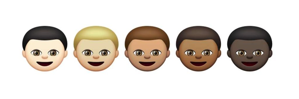The boy emoji, showing combinations of skin tone and hair colour.