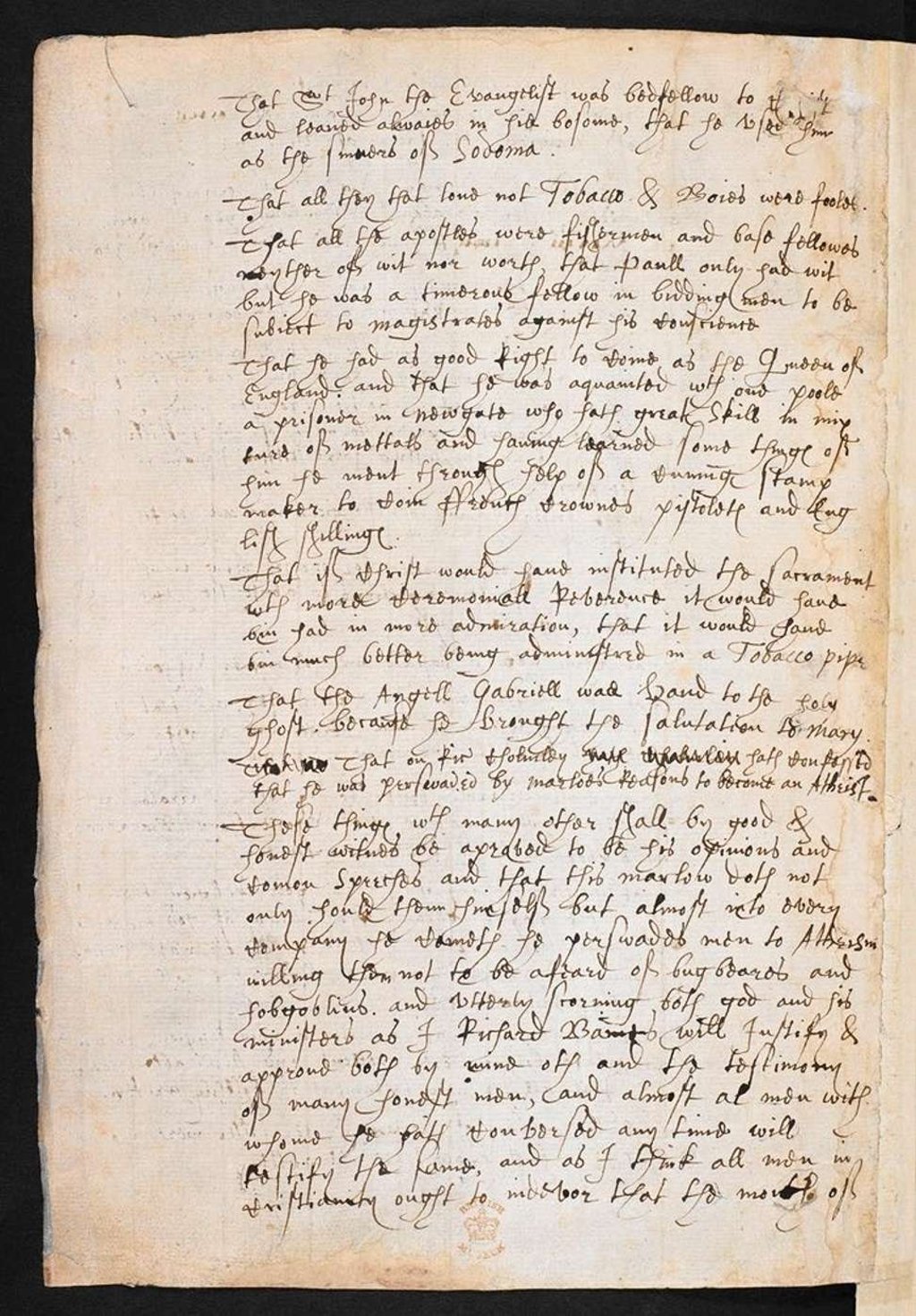 The infamous Baines Note. Photo: British Library Board The infamous Baines Note. Photo: British Library Board