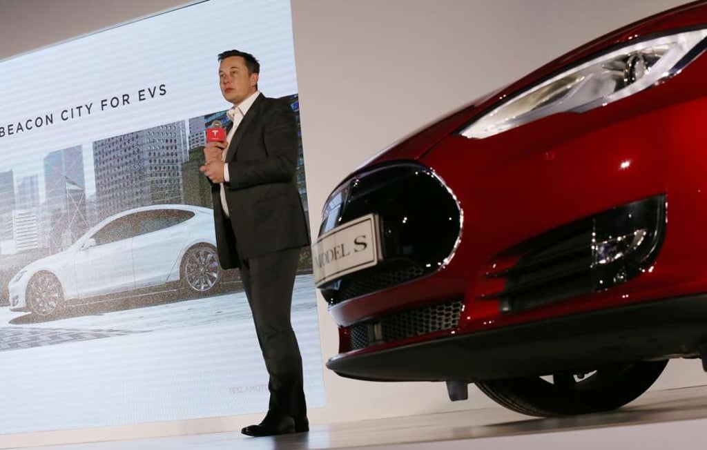 Elon Musk launching Tesla’s Model S in Hong Kong in January. The scope of Tesla’s operation is bewilderingly wide compared to General Motors, Ford or Toyota. Photo: Nora Tam