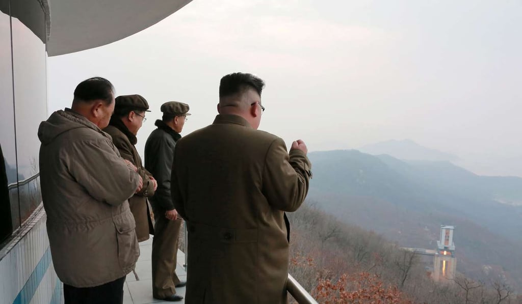 North Korean leader Kim Jong-un watches the ground test of a new jet engine in this undated picture provided by KCNA last month. Photo: Reuters