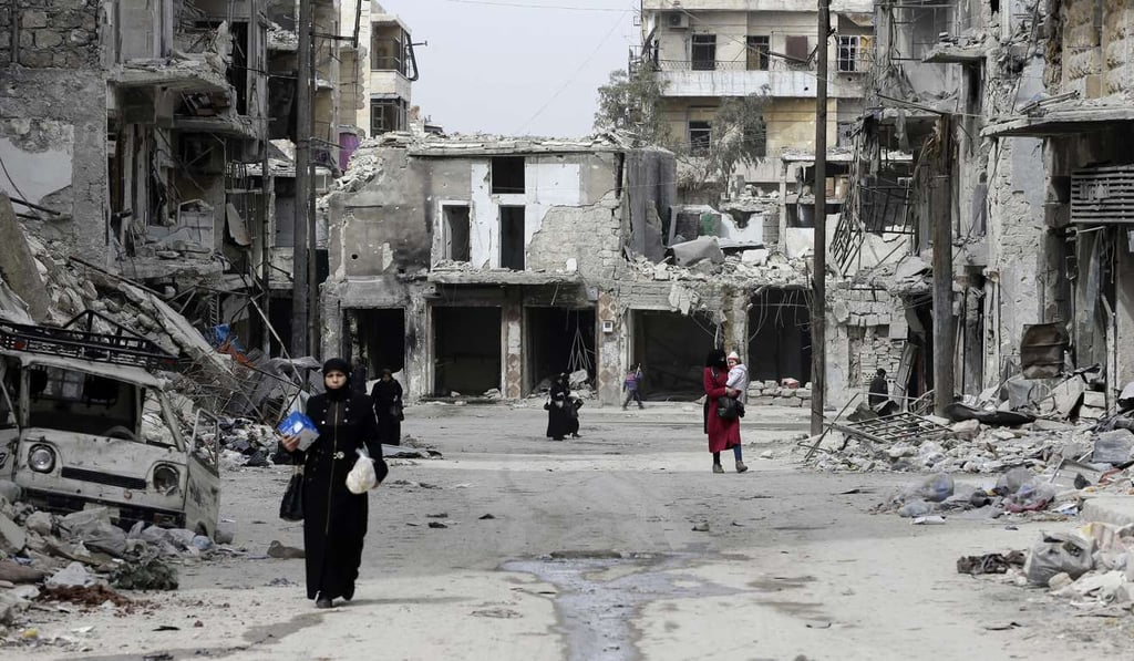 Ruined Aleppo in Syria, recaptured by government troops in December 2016. Picture: AFP