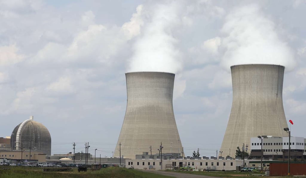 The cooling towers, right, and nuclear reactor containment buildings area, left, at the Plant Vogtle Nuclear Power Plant in Waynesboro, Georgia. Photo: AP The cooling towers, right, and nuclear reactor containment buildings area, left, at the Plant Vogtle Nuclear Power Plant in Waynesboro, Georgia. Photo: AP