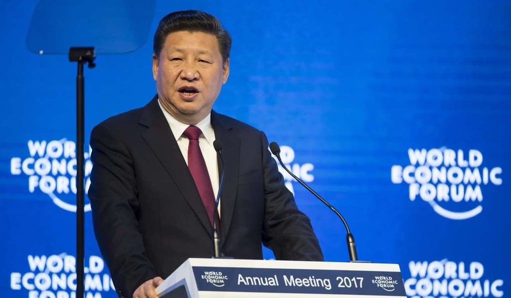 President Xi Jinping defended the global trade system in a speech at the World Economic Forum in Davos, Switzerland, in January. Photo: EPA