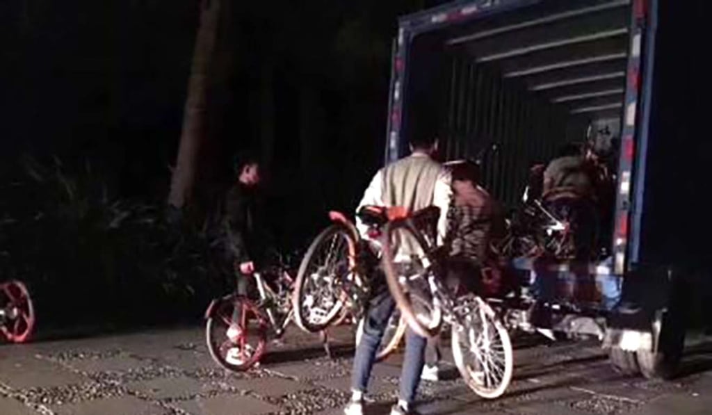 Bike providers remove bikes from the park overnight ahead of the grave-sweeping holiday on Tuesday. Photo: Handout