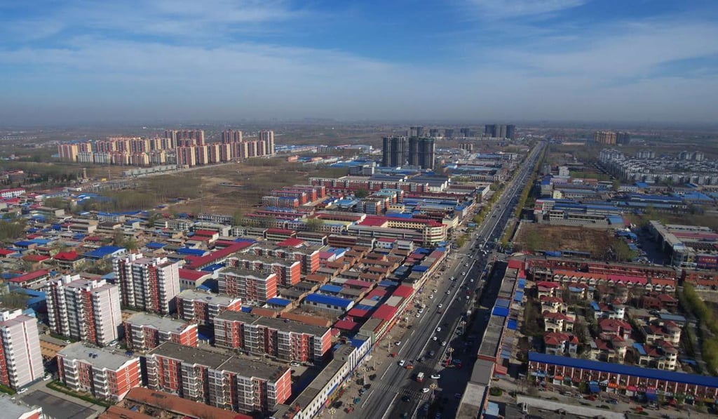 An aerial photo taken this week of Xiongxian County, in north China's Hebei Province. China announced on Saturday it would establish the Xiongan New Area there, which is about 100 km southwest of Beijing. It will span three counties that sit at the centre of the triangular area formed by Beijing, Tianjin and Hebei's provincial capital, Shijiazhuang. Photo: Xinhua