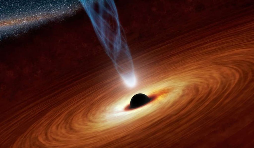 An artist's impression of a supermassive black hole. Graphic: NASA, JPL-Caltech. An artist's impression of a supermassive black hole. Graphic: NASA, JPL-Caltech.