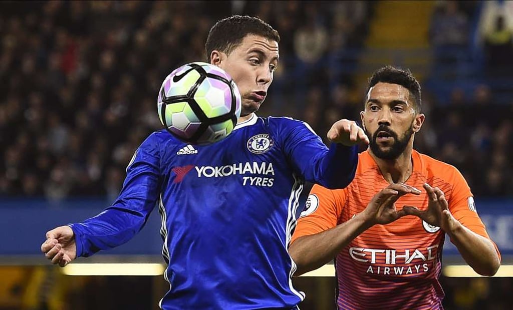 Hazard was in full flow for Chelsea against Manchester City. Photo: EPA