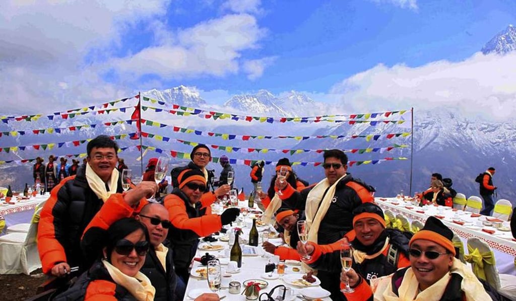 A champagne picnic in the clouds. Photo: The Exploration Company A champagne picnic in the clouds. Photo: The Exploration Company