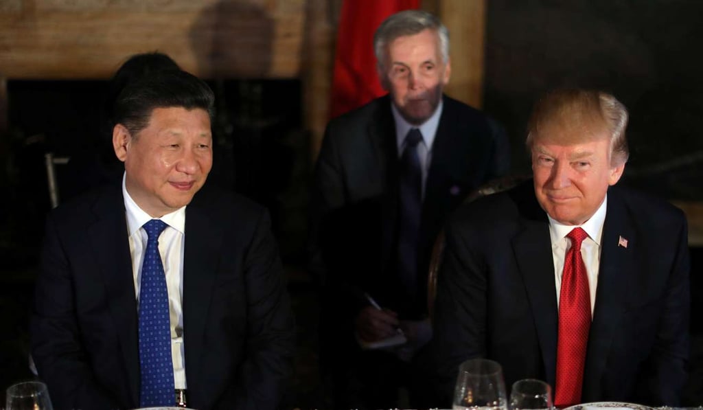 Chinese President Xi Jinping and US President Donald Trump attend a dinner at the start of their summit at Trump's Mar-a-Lago estate in West Palm Beach, Florida. Photo: Reuters