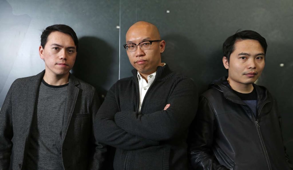 Trivisa’s co-directors Vicky Wong Wai-kit (left), Frank Hui Hok-man (centre), and Jevons Au. Photo: K. Y. Cheng