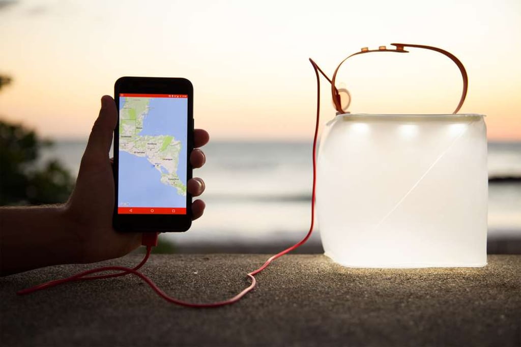 LuminAid's latest inflatable solar light with phone charger. Photo: Handout
