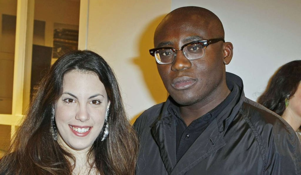 Fashion designer Mary Katrantzou with Edward Enninful during Haute Couture Fashion Week in Paris in 2012. Photo: AP