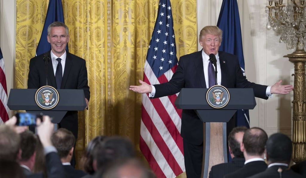 US President Donald J. Trump and Nato Secretary General Jens Stoltenberg (left) Photo: EPA US President Donald J. Trump and Nato Secretary General Jens Stoltenberg (left) Photo: EPA