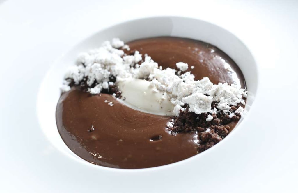 Chocolate foam with hazelnut ice cream. Photo: Nora Tam