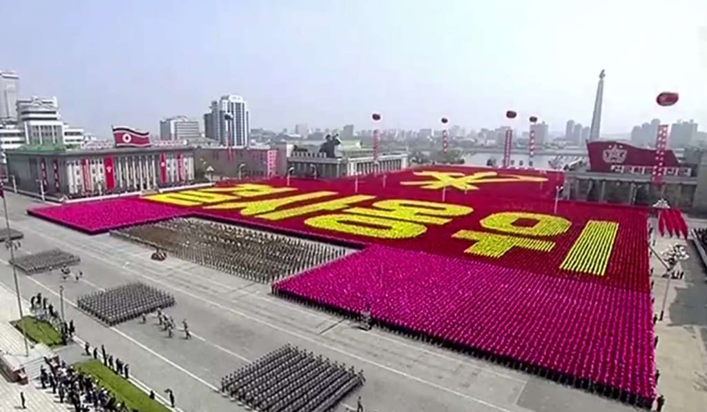 The parade in Pyongyang, North Korea. Photo: Handout The parade in Pyongyang, North Korea. Photo: Handout