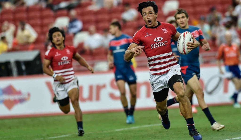 Salom Yiu on the burst at the Singapore Sevens. Salom Yiu on the burst at the Singapore Sevens.