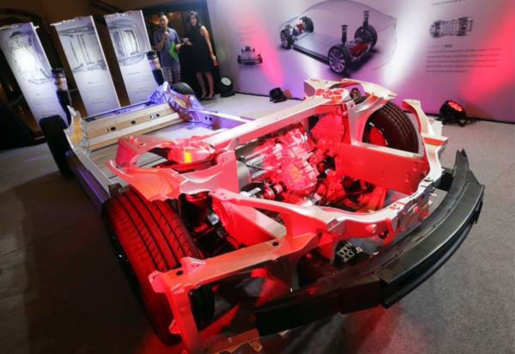 The chassis of a Tesla model S. Photo: SCMP