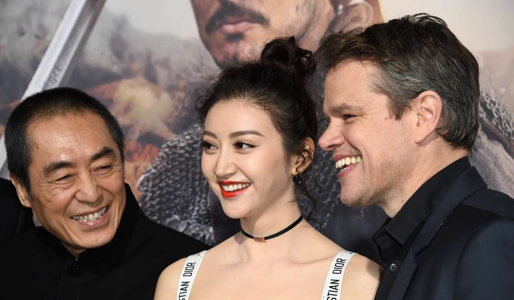 Director Zhang Yimou (from left), actress Jing Tian and Matt Damon attend the February 15 premiere of The Great Wall at the TCL Chinese Theatre in Hollywood. Photo: AFP