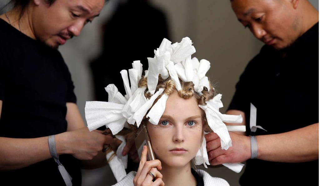 Backstage at Christian Dior’s spring-summer 2017 haute couture show at Ginza Six. Photo: REUTERS/Toru Hanai