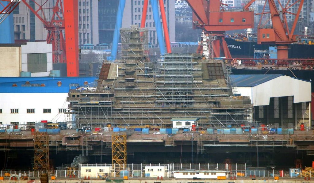 China’s second aircraft carrier, currently called the 001A, is under construction in the port city of Dalian in Liaoning province. Photo: ChinaFotoPress