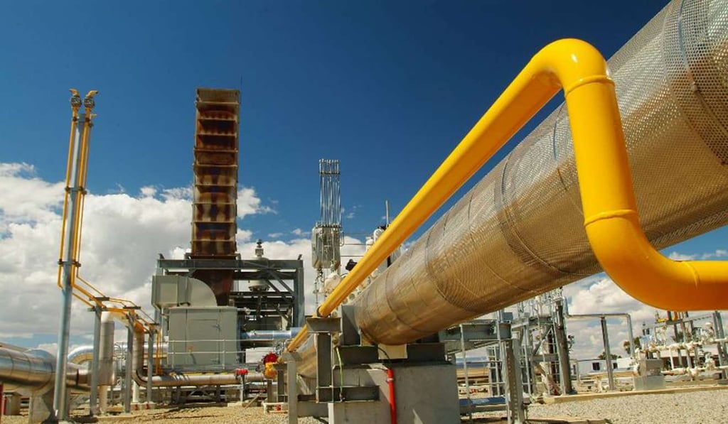 An LNG pipe line inside a site of Duet Group in Australia. Photo: Handout