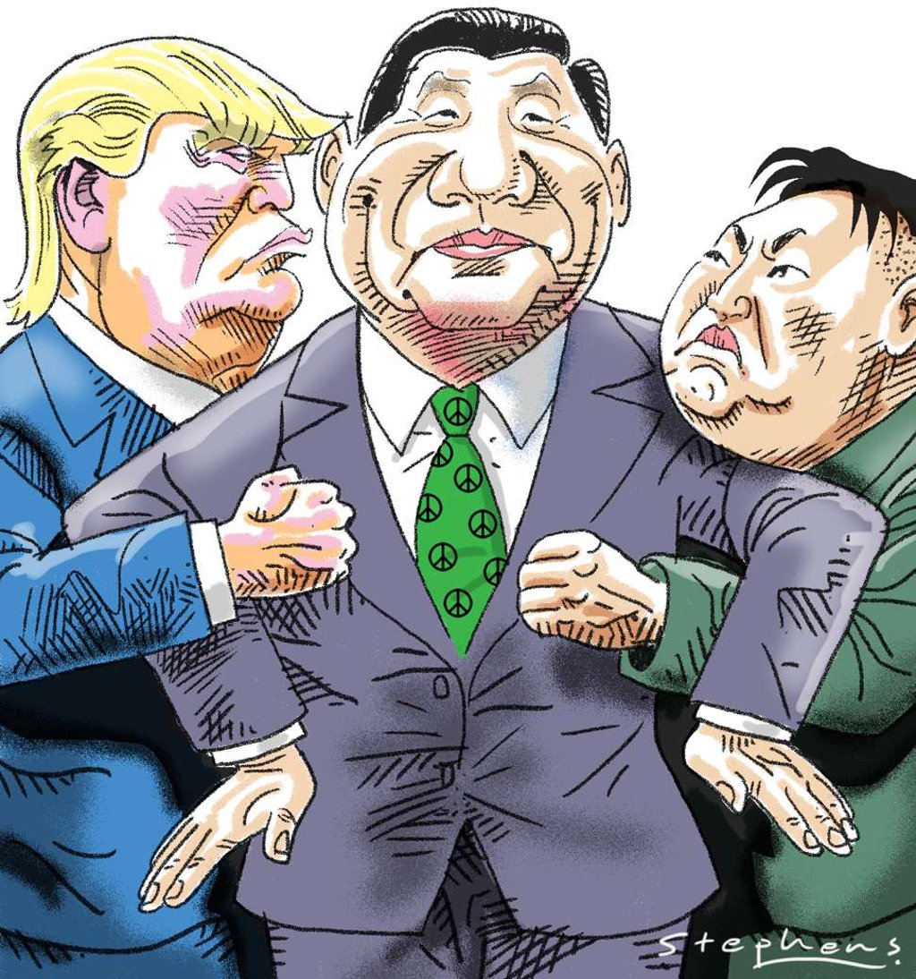 In its role as a peacemaker on the Korean conflict, China seems to be having a calming effect. Illustration: Craig Stephens