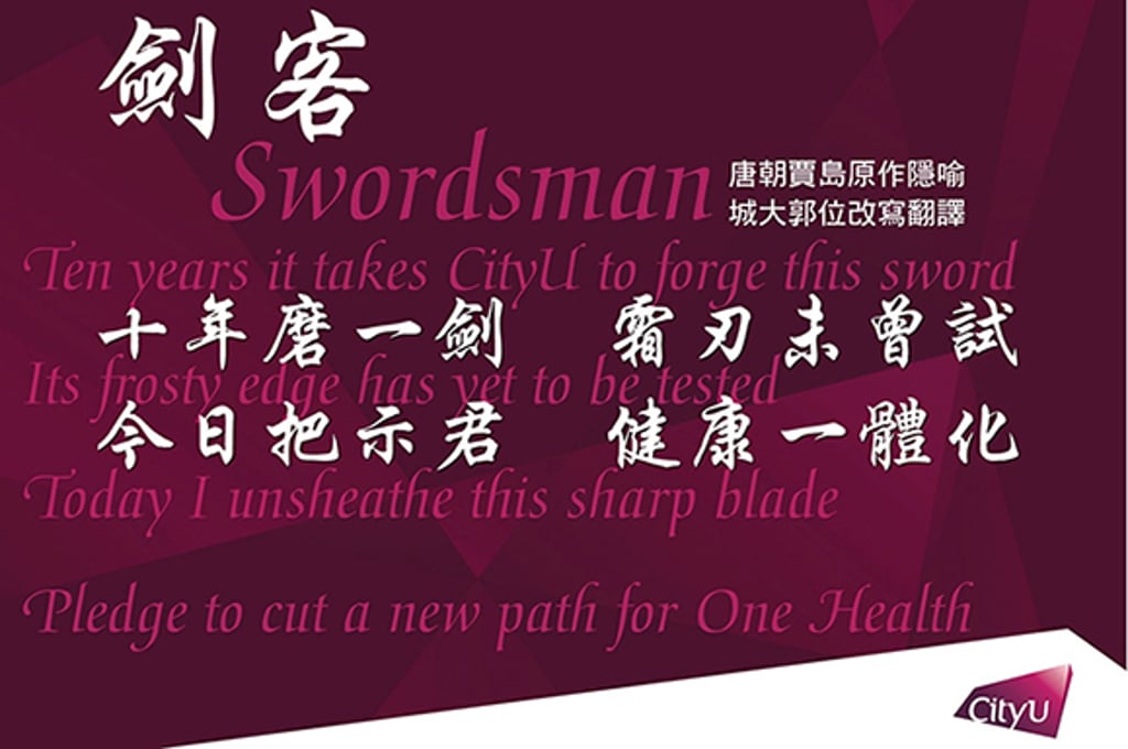 President Kuo redrafts the classic Chinese poem Swordsman by Jia Dao of the Tang Dynasty to sum up his feelings about our 10-year-long veterinary marathon.