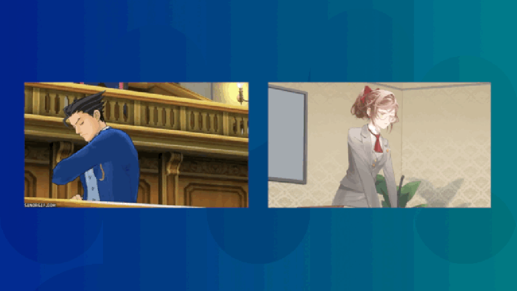 “Fandui!” No, doesn’t have the same ring. Show her how it’s done, Phoenix. (Picture: Capcom via Giphy and miHoYo) “Fandui!” No, doesn’t have the same ring. Show her how it’s done, Phoenix. (Picture: Capcom via Giphy and miHoYo)