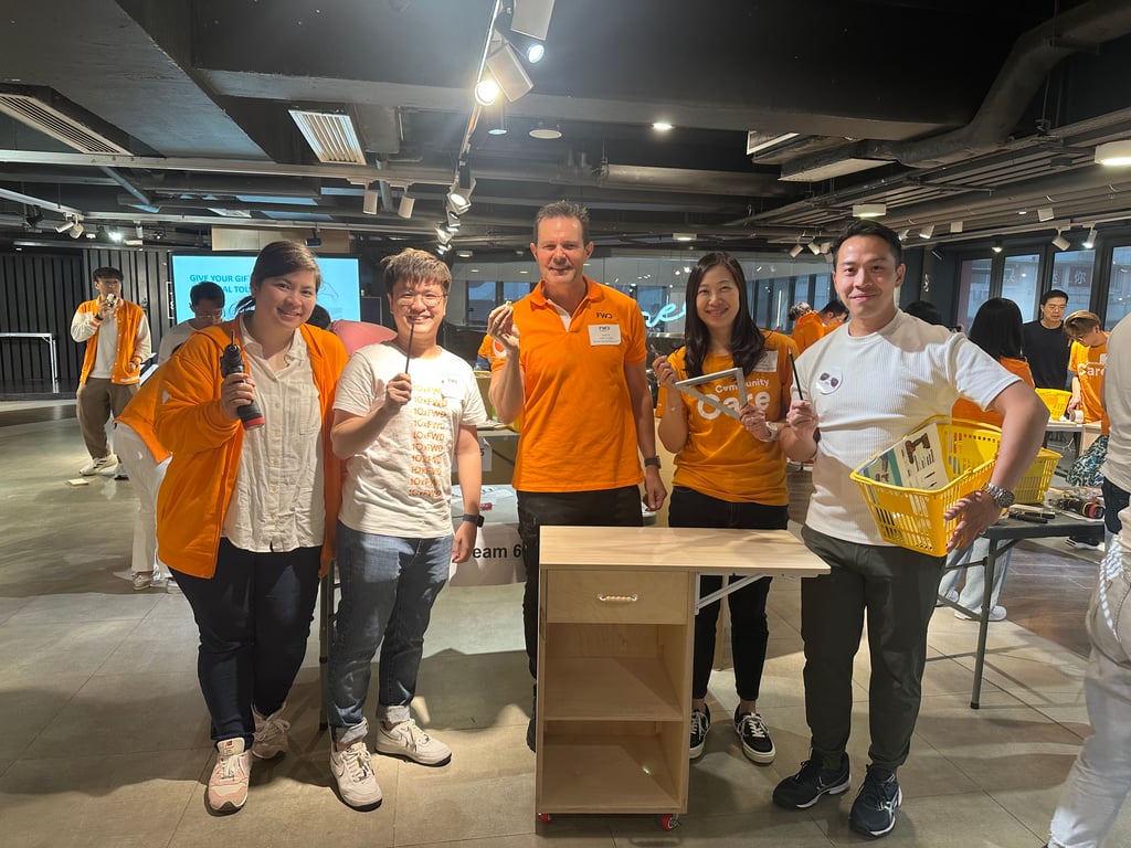 FWD volunteers in action – building multi-usage cabinets from recycled salvaged wood FWD volunteers in action – building multi-usage cabinets from recycled salvaged wood