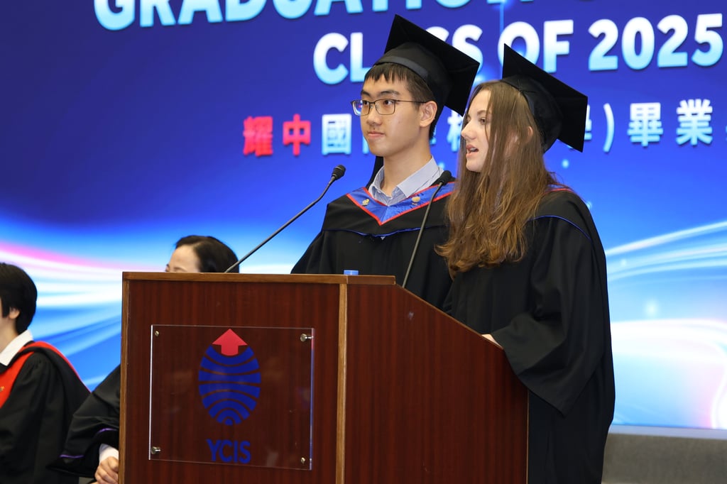 Anthony Liu delivered the student address at graduation, confident that his peers would make the world their stage and fuifil their dreams. Anthony Liu delivered the student address at graduation, confident that his peers would make the world their stage and fuifil their dreams.