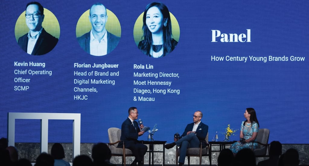 Kevin Huang, chief operating officer, SCMP; Florian Jungbauer, head of brand and digital marketing channels, The Hong Kong Jockey Club; Rola Lin, marketing director, Moët Hennessy Diageo, Hong Kong & Macau. Kevin Huang, chief operating officer, SCMP; Florian Jungbauer, head of brand and digital marketing channels, The Hong Kong Jockey Club; Rola Lin, marketing director, Moët Hennessy Diageo, Hong Kong & Macau.