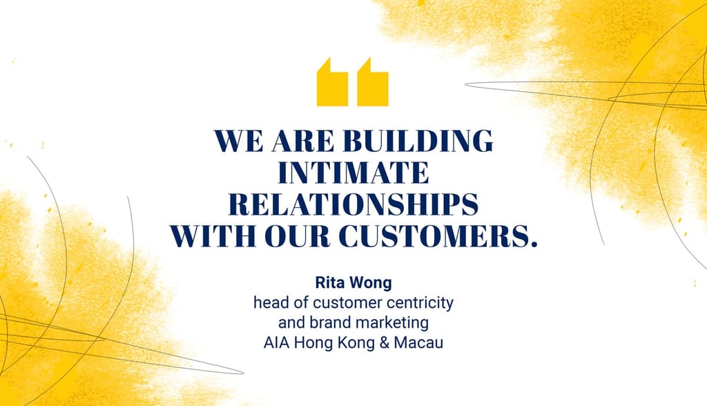 Rita Wong, head of customer centricity and brand marketing, AIA Hong Kong & Macau Rita Wong, head of customer centricity and brand marketing, AIA Hong Kong & Macau