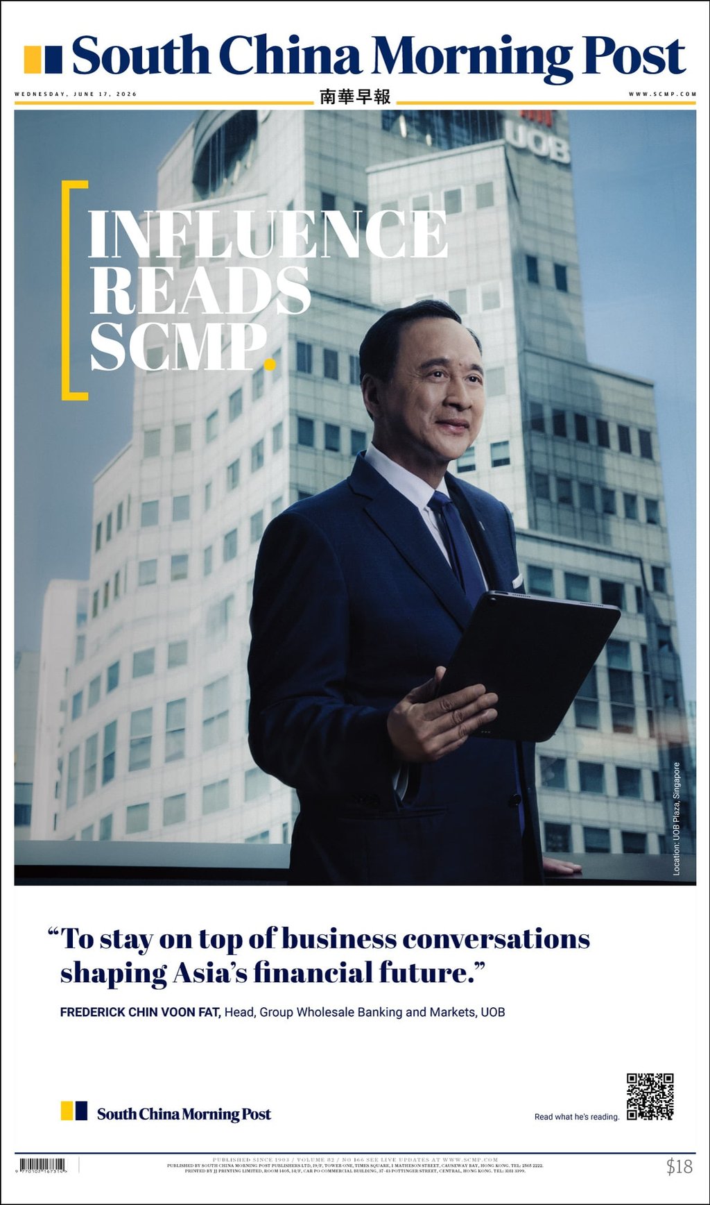 Frederick Chin Voon Fat, Head, Group Wholesale Banking and Markets, UOB