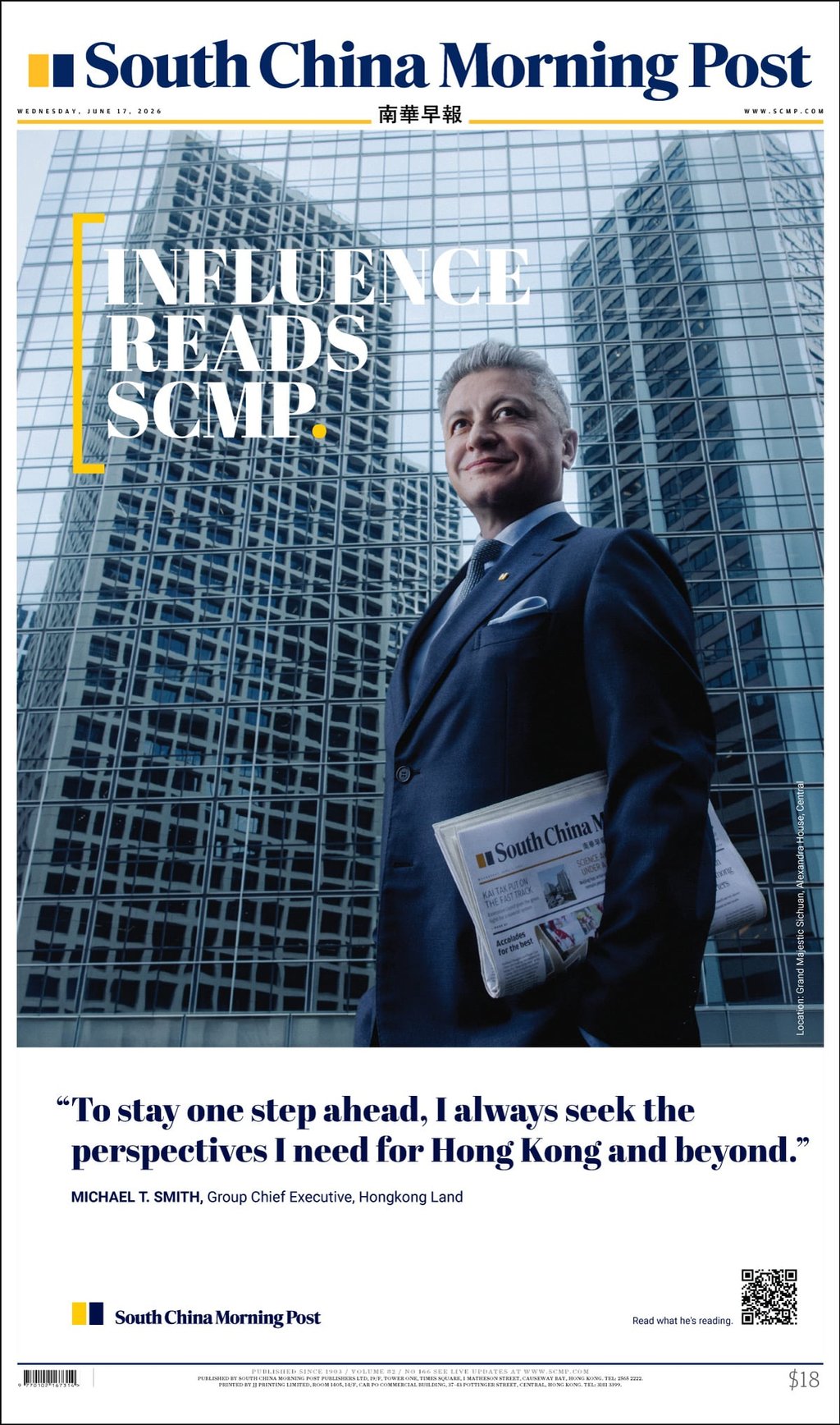 Michael T. Smith, Group Chief Executive, Hongkong Land