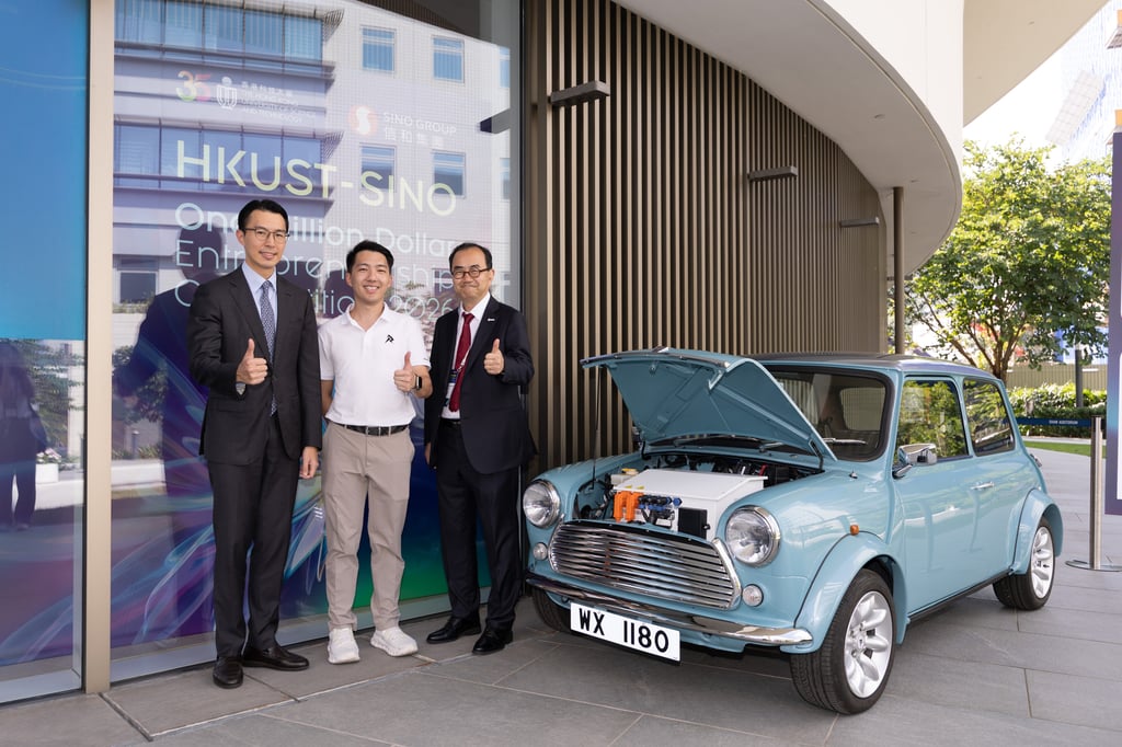 Refined Motor Company showcases its modular EV conversion technology, enabling existing petrol and diesel vehicles to be converted to electric power, after winning the Platinum Award in the HKUST Track.