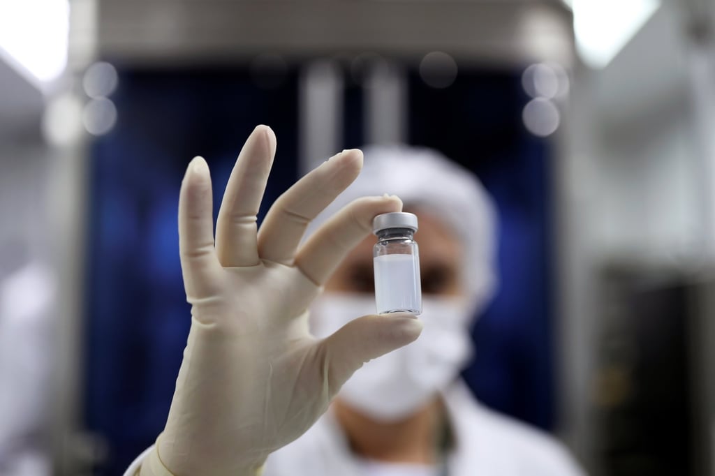 A precious vial containing CoronaVac, Sinovac Biotech’s vaccine against the coronavirus disease (Covid-19), at Butantan biomedical production centre in Sao Paulo, Brazil. Photo: Reuters