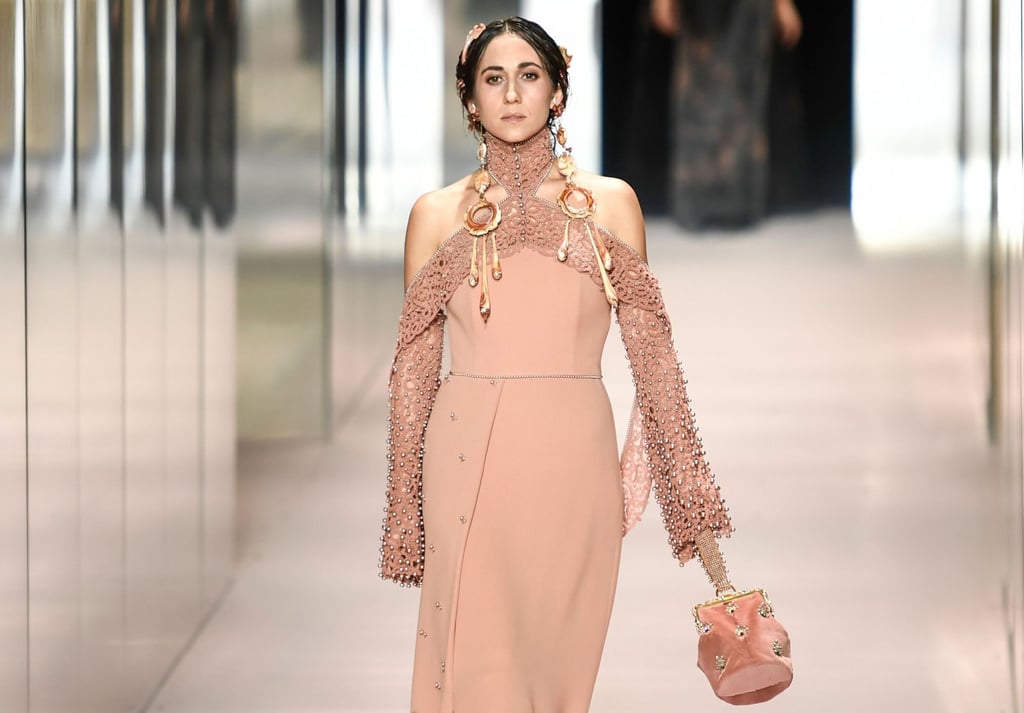 Italian jewellery designer Delfina Delettrez Fendi presents a creation of British designer Kim Jones for Fendi’s spring/summer 2021 collection during Paris Haute Couture Fashion Week in Paris on January 27, 2021. Photo: AFP Italian jewellery designer Delfina Delettrez Fendi presents a creation of British designer Kim Jones for Fendi’s spring/summer 2021 collection during Paris Haute Couture Fashion Week in Paris on January 27, 2021. Photo: AFP
