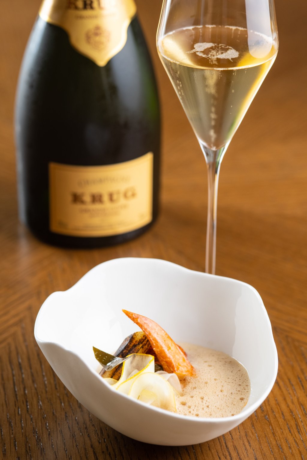 Blue lobster with salsify, Amalfi lemon, capers and extra virgin lemon olive oil. Photo: Amber