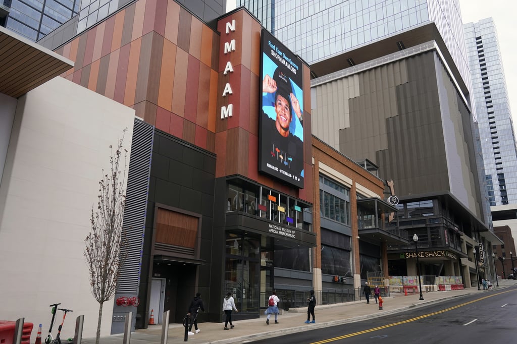 The National Museum of African American Music opened with a virtual ribbon-cutting on Martin Luther King Jnr Day. Photo: AP The National Museum of African American Music opened with a virtual ribbon-cutting on Martin Luther King Jnr Day. Photo: AP