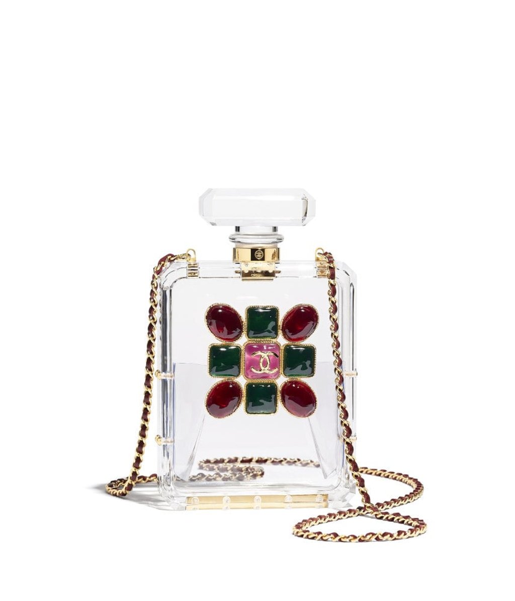 Chanel’s classic perfume bottle clutch. Photo: Chanel Chanel’s classic perfume bottle clutch. Photo: Chanel