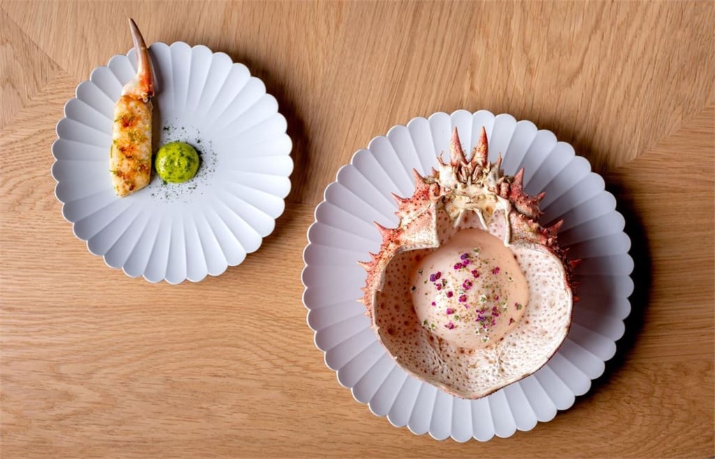 Helene Darroze at The Connaught’s crab in shell. Photo: The Connaught