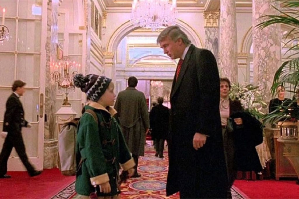 Trump made a cameo in Home Alone 2 in one of his own hotels, the New York Plaza. Photo: Captured from YouTube Trump made a cameo in Home Alone 2 in one of his own hotels, the New York Plaza. Photo: Captured from YouTube