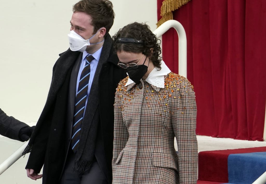 Cole and Ella Emhoff during the inauguration. Photo: AP