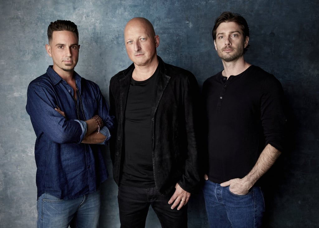 Wade Robson, director Dan Reed and James Safechuck pose for a portrait to promote the film Leaving Neverland during the Sundance Film Festival in Park City, Utah in January, 2019. Photo: Invision/AP