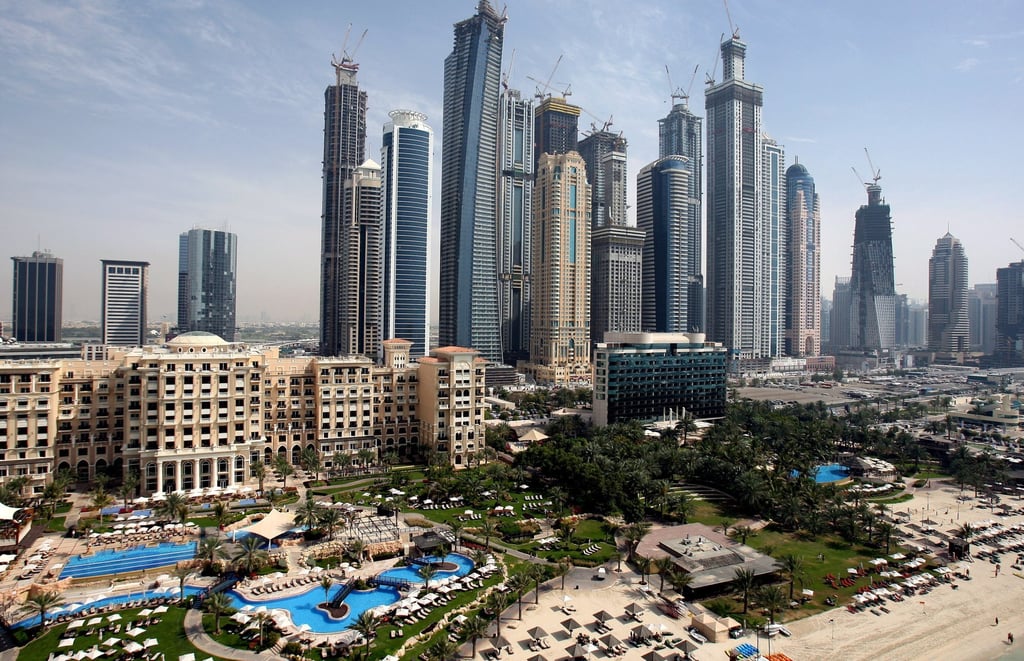 A panoramic view of luxury hotels and skyscrapers at the Dubai Marina in 2010. Photo: EPA-EFE A panoramic view of luxury hotels and skyscrapers at the Dubai Marina in 2010. Photo: EPA-EFE