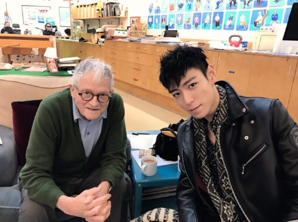 T.O.P with British pop art legend David Hockney. Photo: @choi_seung_hyun_tttop/Instagram T.O.P with British pop art legend David Hockney. Photo: @choi_seung_hyun_tttop/Instagram