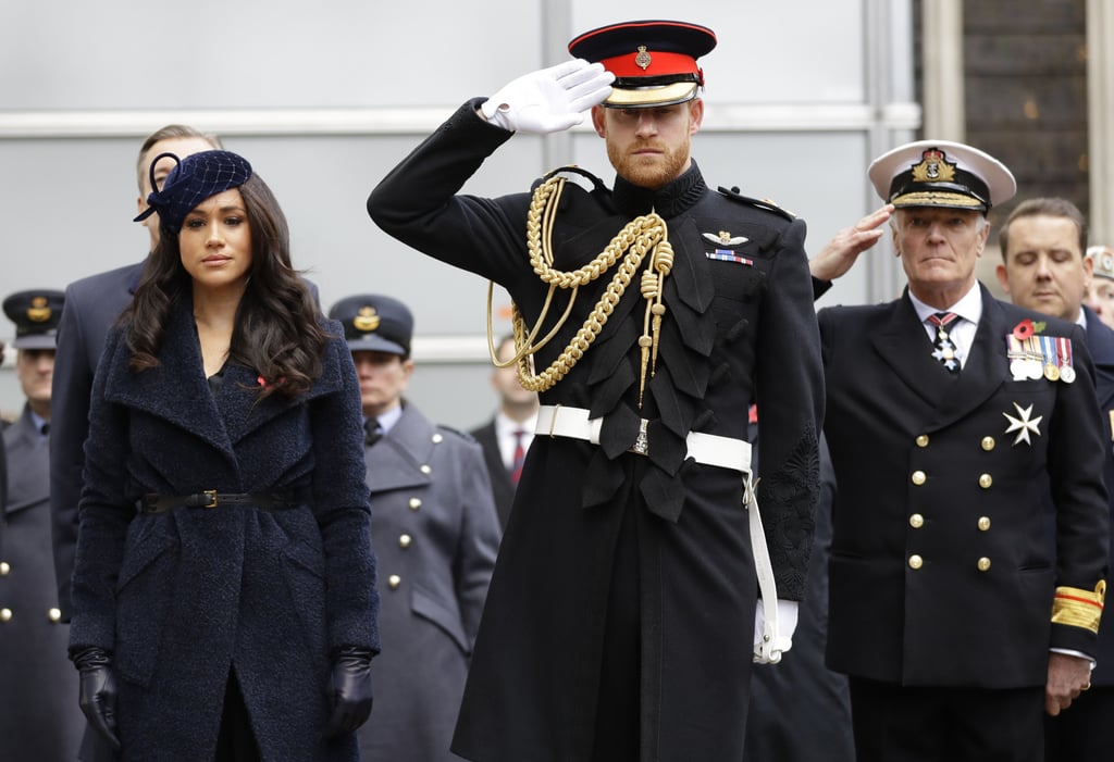 Britain’s Prince Harry and Meghan, the Duchess of Sussex, attend the 91st Field of Remembrance at Westminster Abbey in London. Photo: AP
