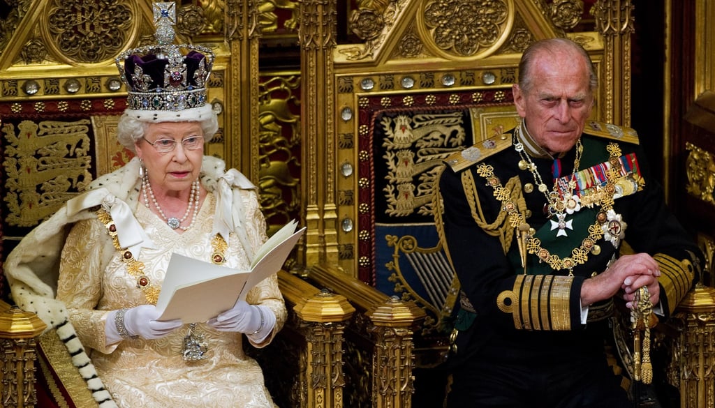 Britain’s Prince Philip, Duke of Edinburgh, listens as his wife Queen Elizabeth addresses the House of Lords during the State Opening of Parliament in Westminster, central London, Britain, on May 25, 2010. Photo: EPA-EFE/STR