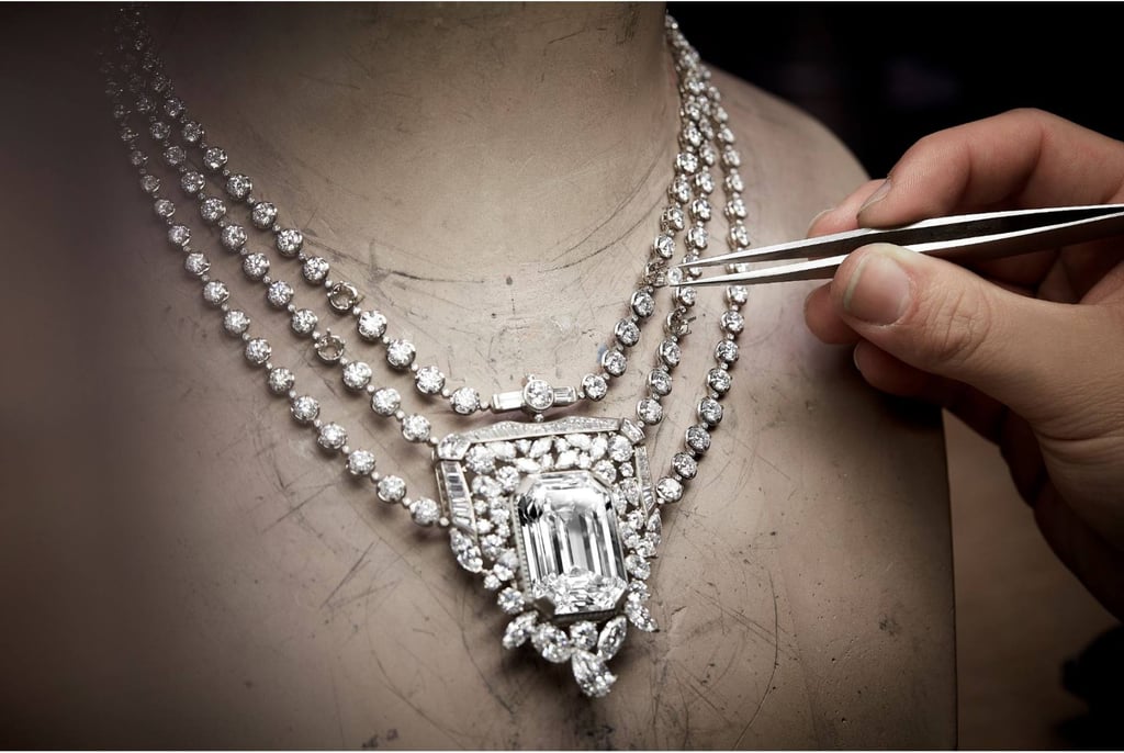 The Chanel 55.55 necklace bears a custom-cut 55.55-carat diamond. Photo: Chanel